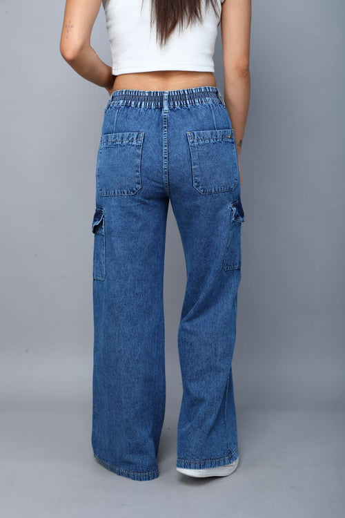 Designer baggy cargo jeans