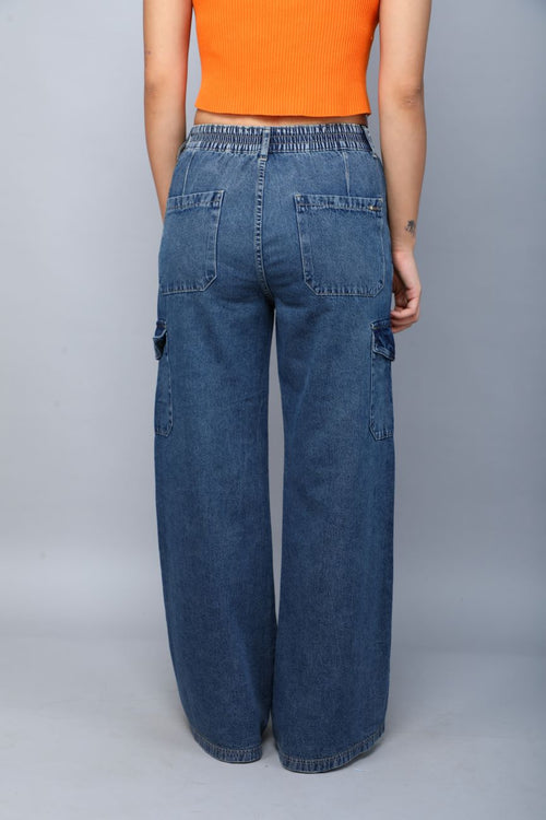 Designer baggy cargo jeans