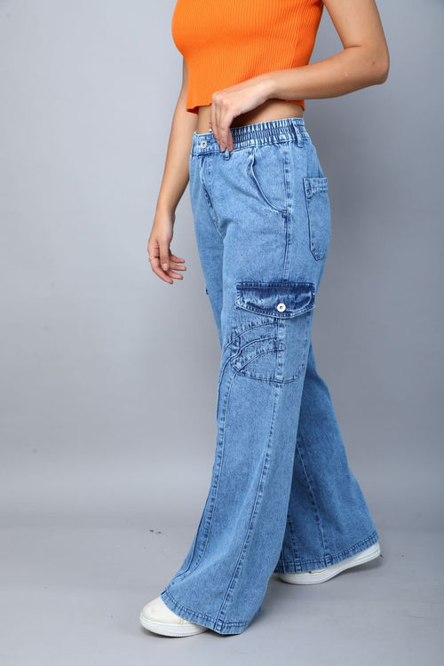 Designer baggy cargo jeans