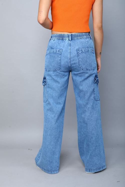 Designer baggy cargo jeans