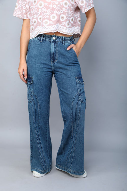 Designer baggy cargo jeans