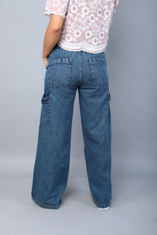 Designer baggy cargo jeans