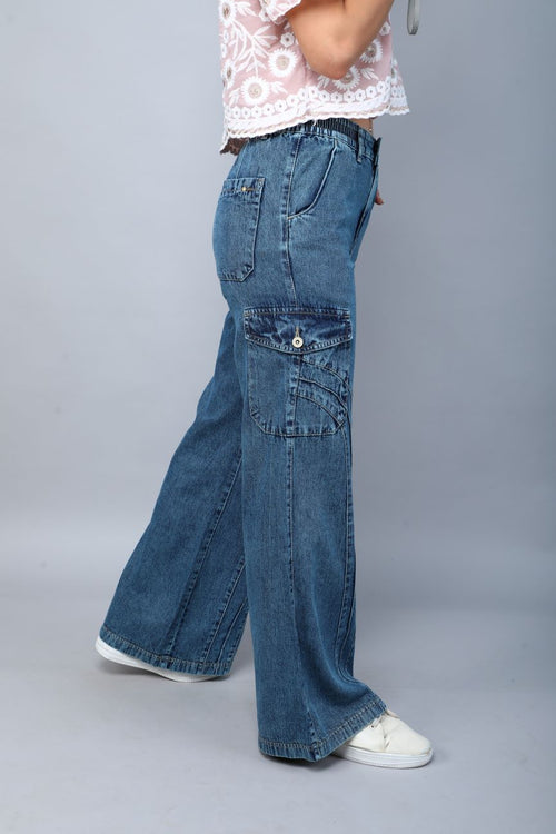 Designer baggy cargo jeans