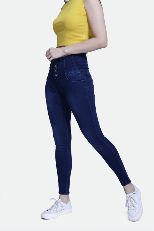 4 button stretchable denim jeans