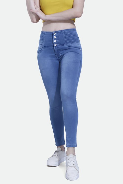4 button stretchable denim jeans