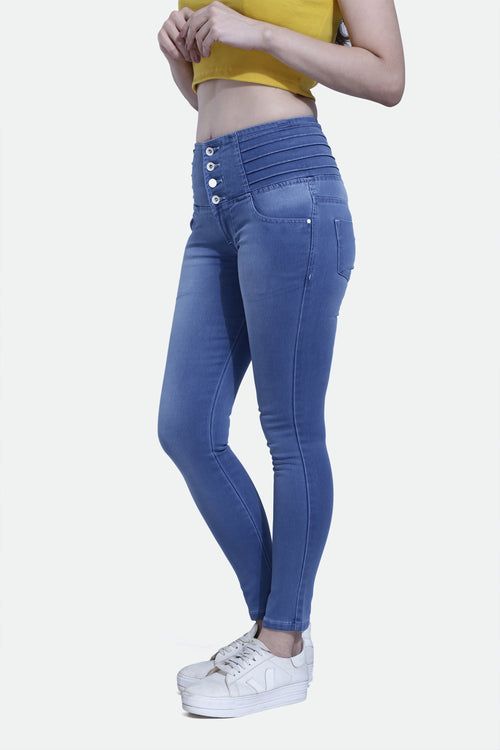 4 button stretchable denim jeans