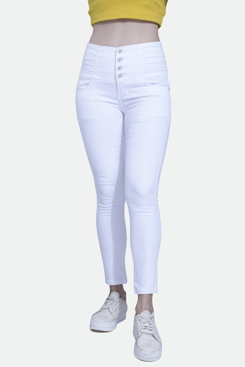 4 button stretchable denim jeans