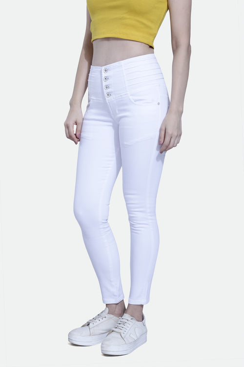 4 button stretchable denim jeans
