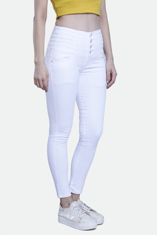 4 button stretchable denim jeans