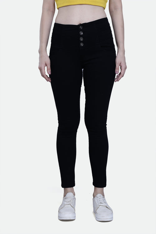 4 button stretchable denim jeans