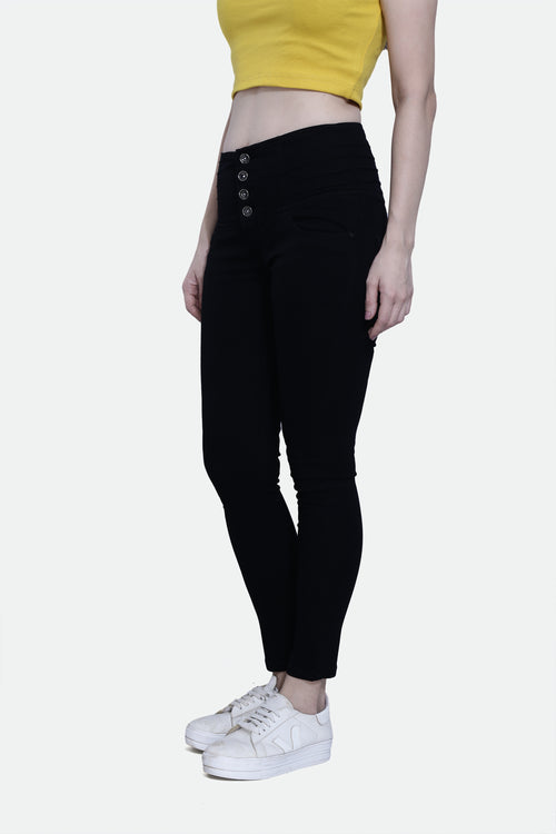 4 button stretchable denim jeans