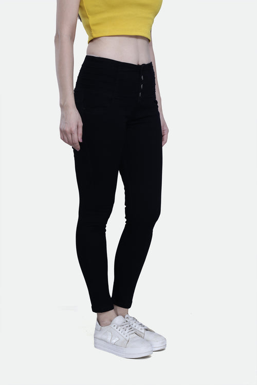 4 button stretchable denim jeans
