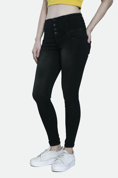 4 button stretchable denim jeans