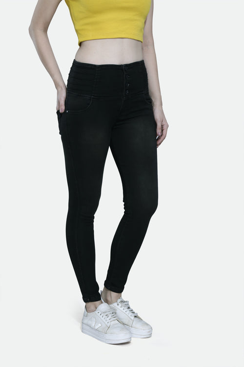 4 button stretchable denim jeans