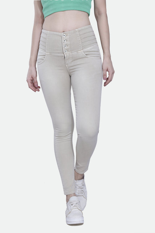 4 button stretchable denim jeans