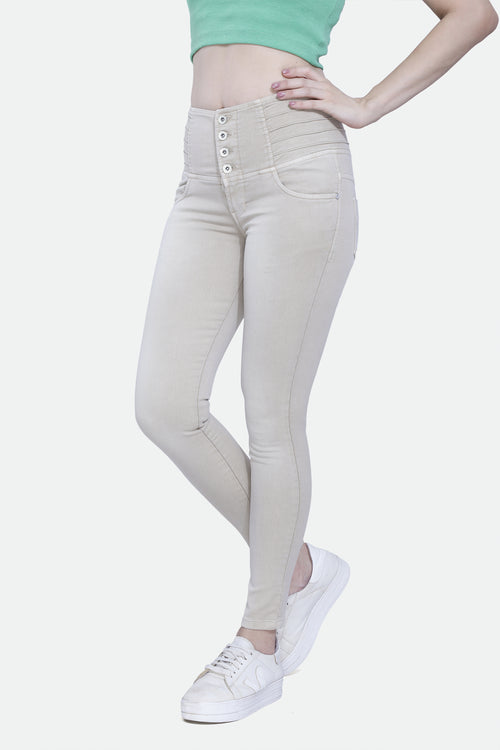 4 button stretchable denim jeans