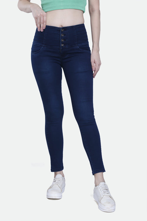 4 button stretchable denim jeans