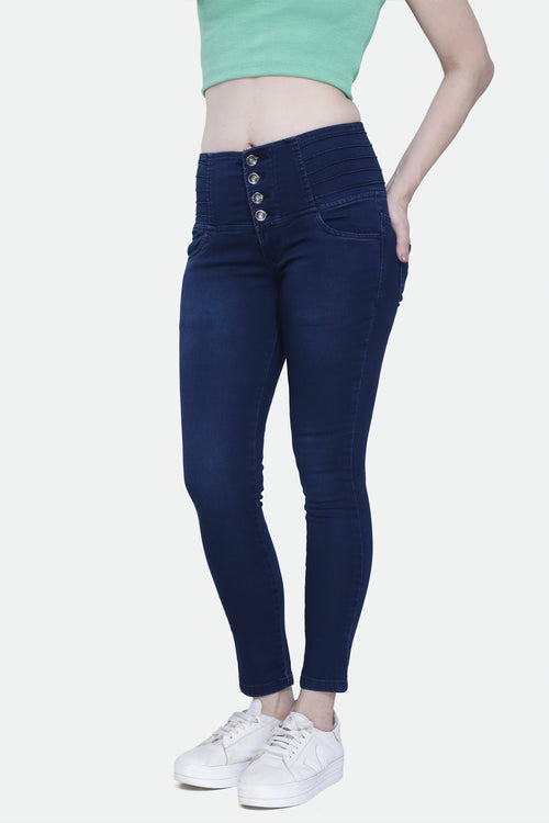 4 button stretchable denim jeans