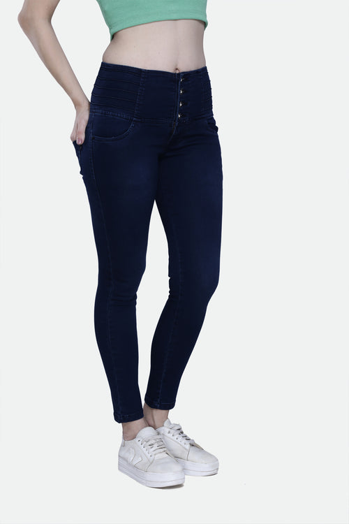 4 button stretchable denim jeans