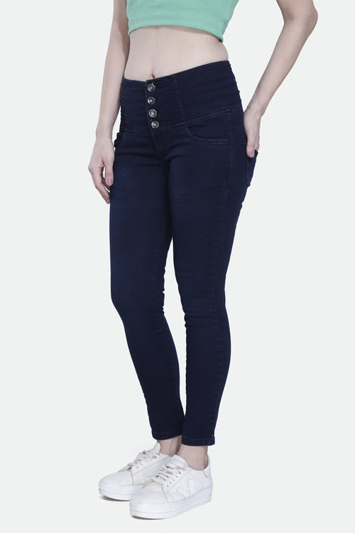 4 button stretchable denim jeans
