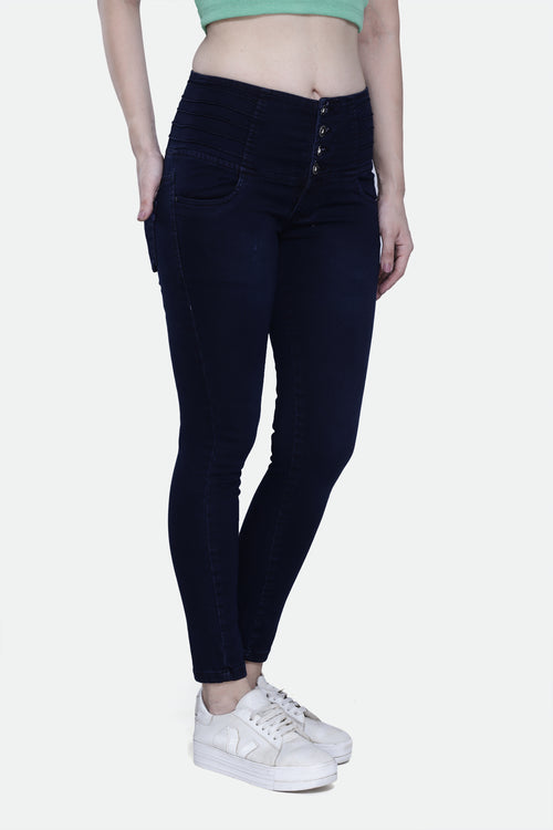 4 button stretchable denim jeans