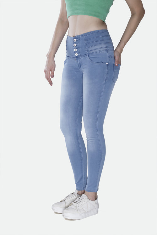 4 button stretchable denim jeans