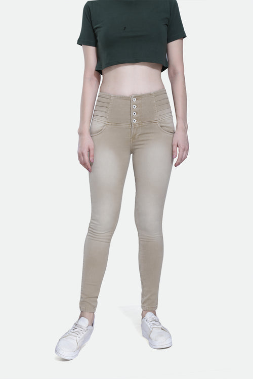 4 button stretchable denim jeans