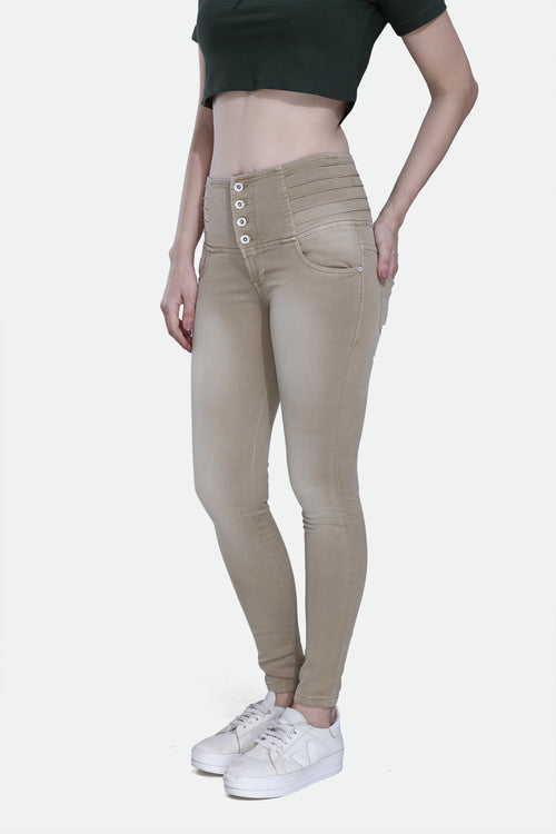 4 button stretchable denim jeans