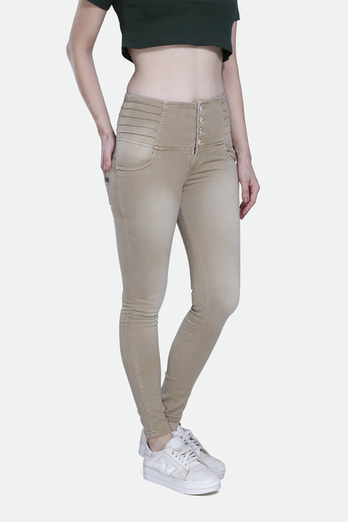 4 button stretchable denim jeans