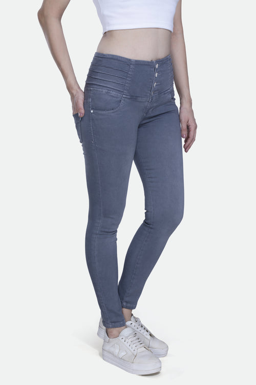 4 button stretchable denim jeans