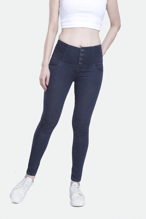 4 button stretchable denim jeans