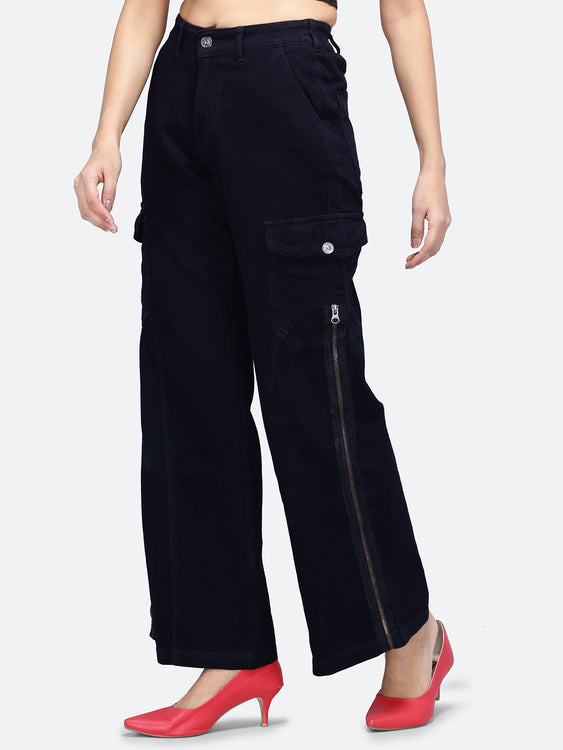 Zip styled baggy jeans