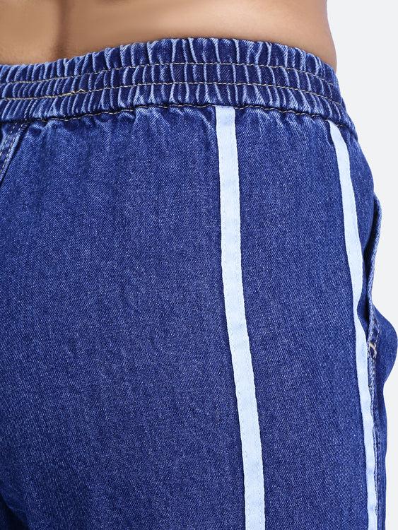 Lace detailing cargo jeans