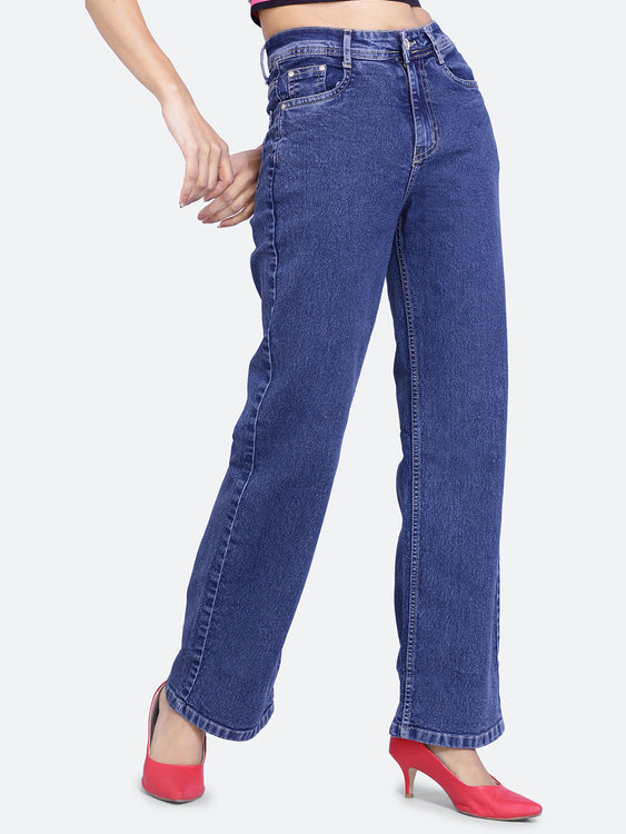 Basic Washed Wideleg Jeans