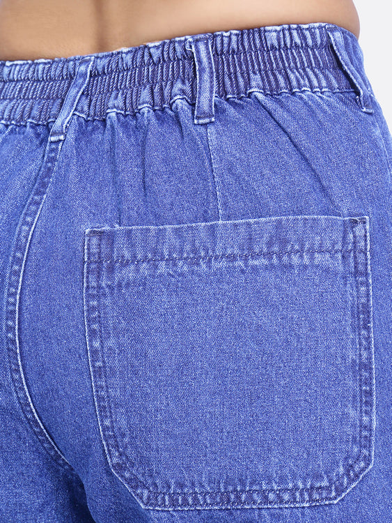 Zip styled baggy jeans