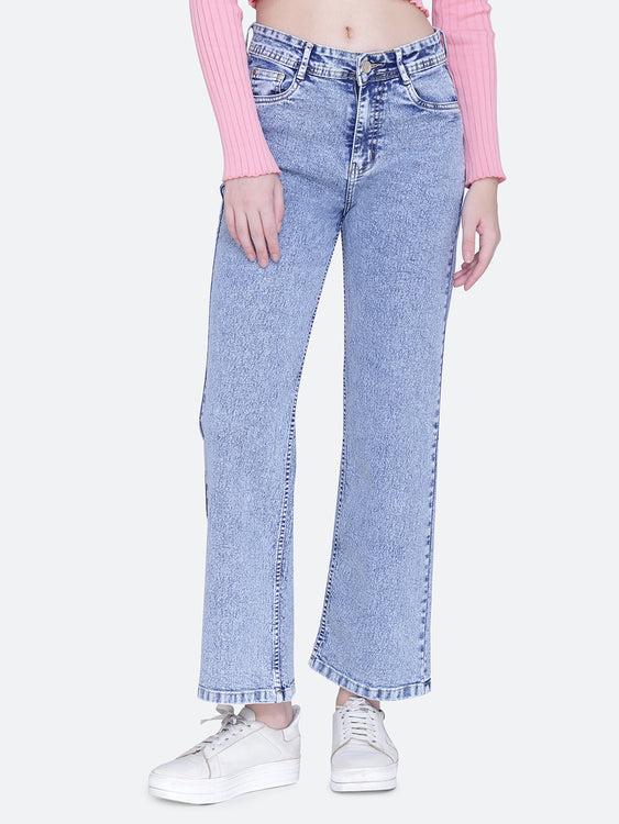 Basic Washed Wideleg Jeans