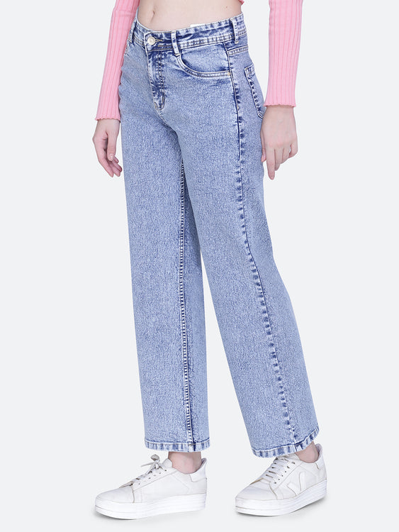 Basic Washed Wideleg Jeans