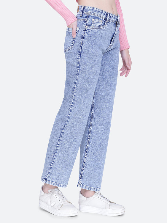 Basic Washed Wideleg Jeans