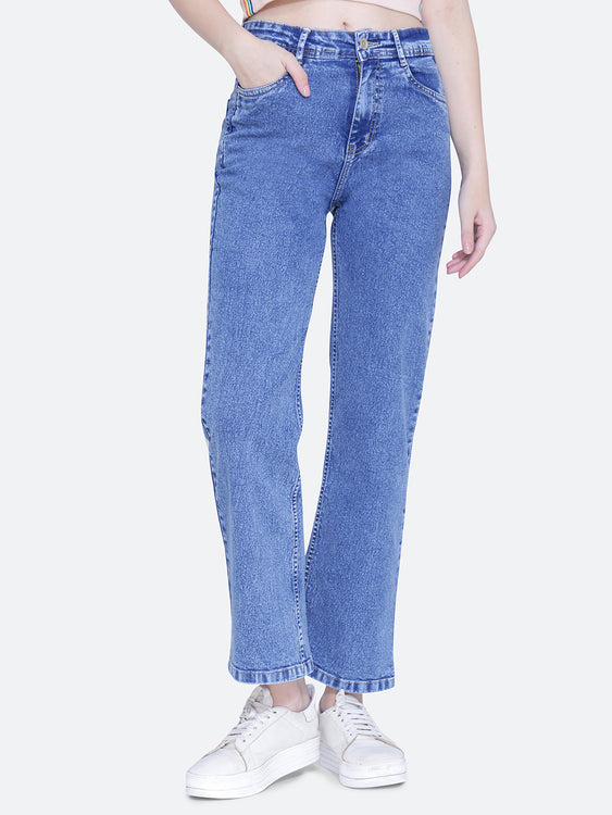 Basic Washed Wideleg Jeans