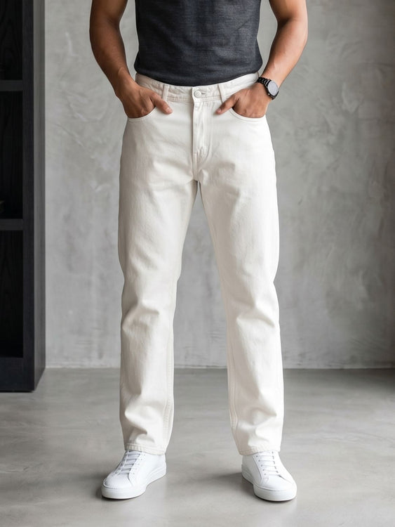 Washed Straight Fit Jeans