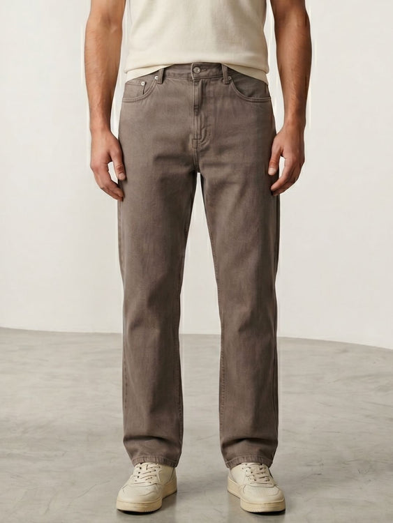 Washed Straight Fit Jeans