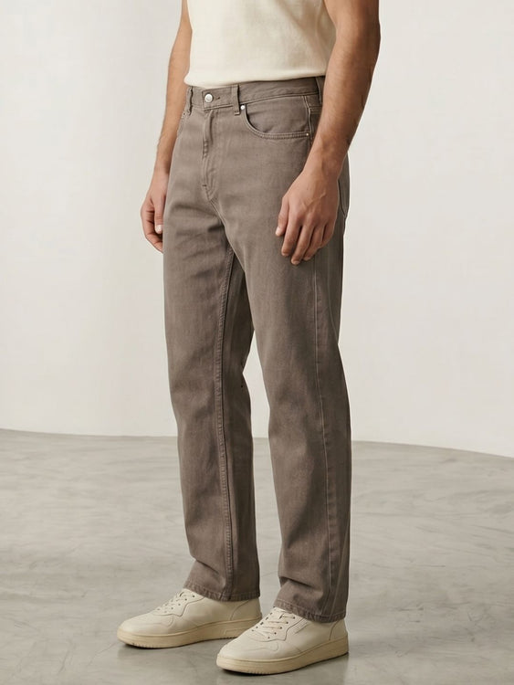 Washed Straight Fit Jeans