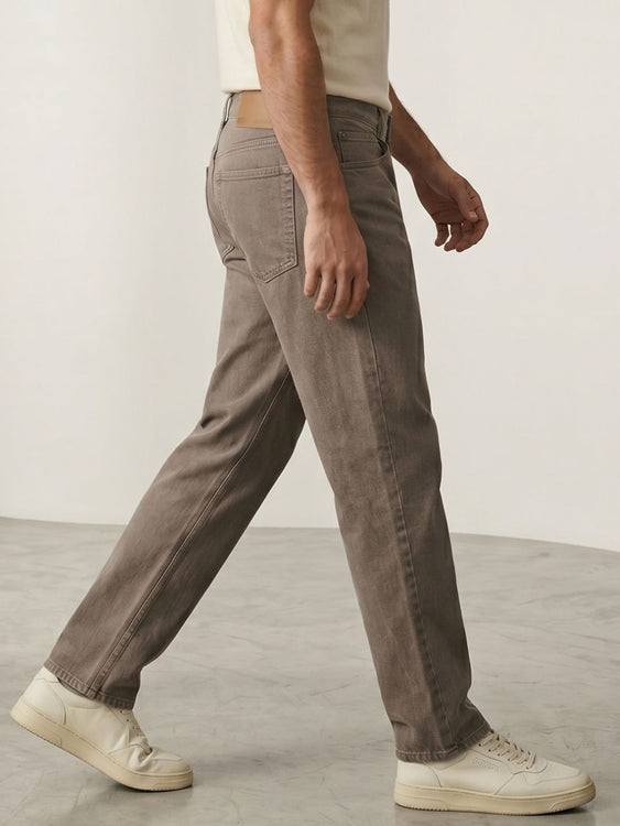 Washed Straight Fit Jeans