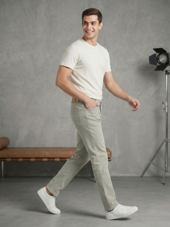 Washed Straight Fit Jeans