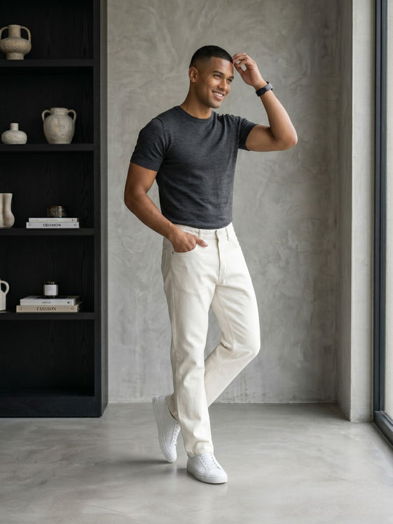 Washed Straight Fit Jeans