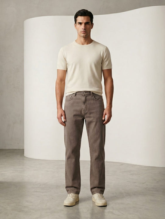 Washed Straight Fit Jeans