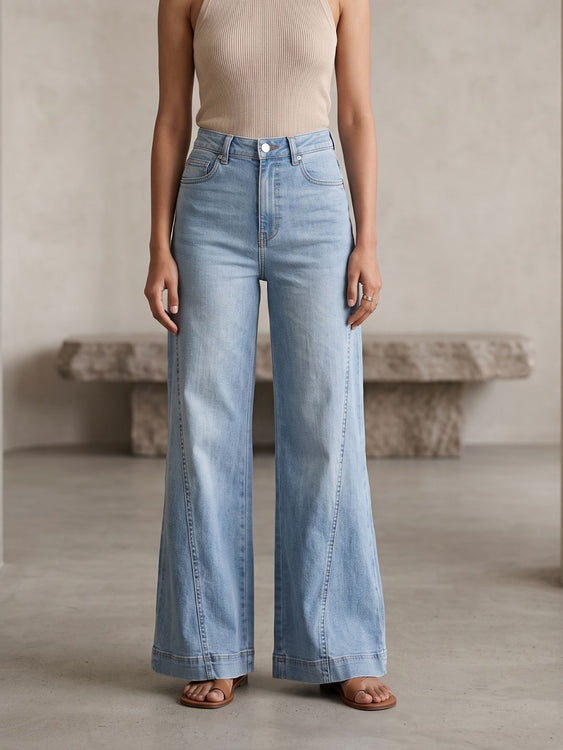 Designer Stretch Wideleg Jeans