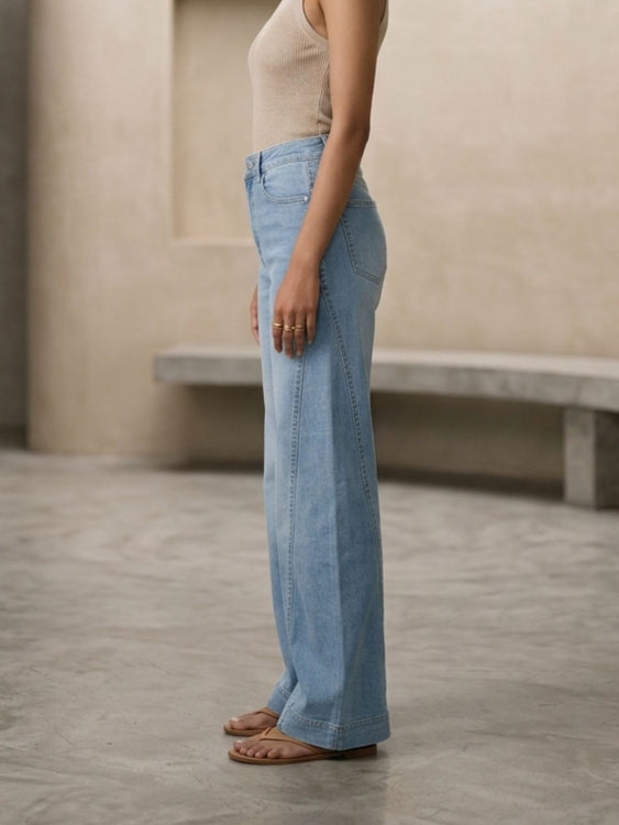 Designer Stretch Wideleg Jeans