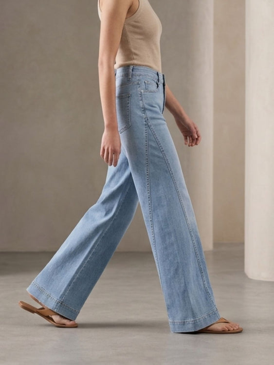 Designer Stretch Wideleg Jeans