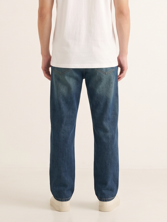Green Tint Basic Straight Fit Jeans